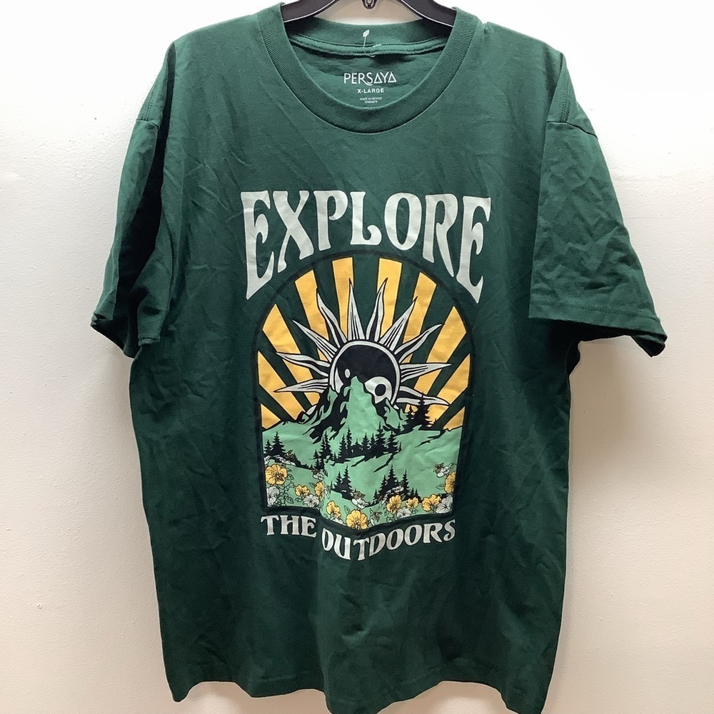 Persaya Size Xtra Large Forest Green Explore The Outdoors T-Shirt